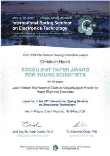 Zum Artikel "Excellent Paper Award der ISSE 2024 für Christoph Hecht"
